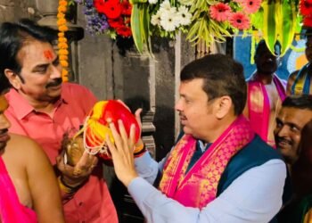 उपमुख्यमंत्री देवेंद्रजी फडणवीस यांचे माजी मंत्री हर्षवर्धन पाटील यांनी नीरा नरसिंगपूरला केले स्वागत